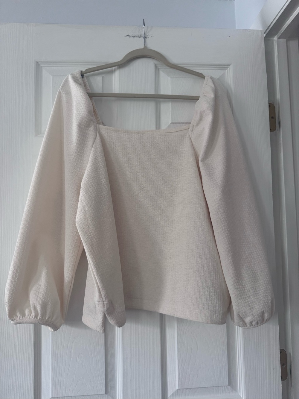 Madewell Soft Ivory Square Neck Blouse